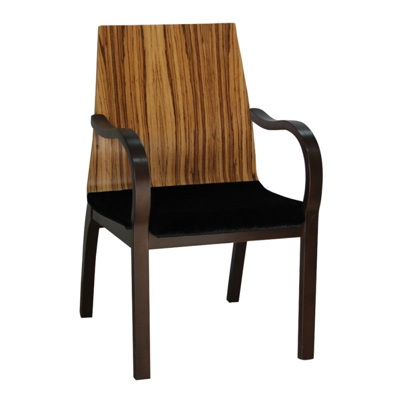 Holzsessel mit Zebrano-Furnier - P504