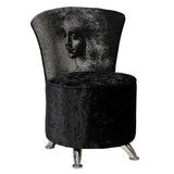 Niedriger Polsterhocker mit Metallbeinen - S001