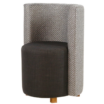 Niedriger Hocker mit Holzbasis und Stoffbezug - S663PL