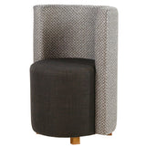 Niedriger Hocker mit Holzbasis und Stoffbezug - S663PL