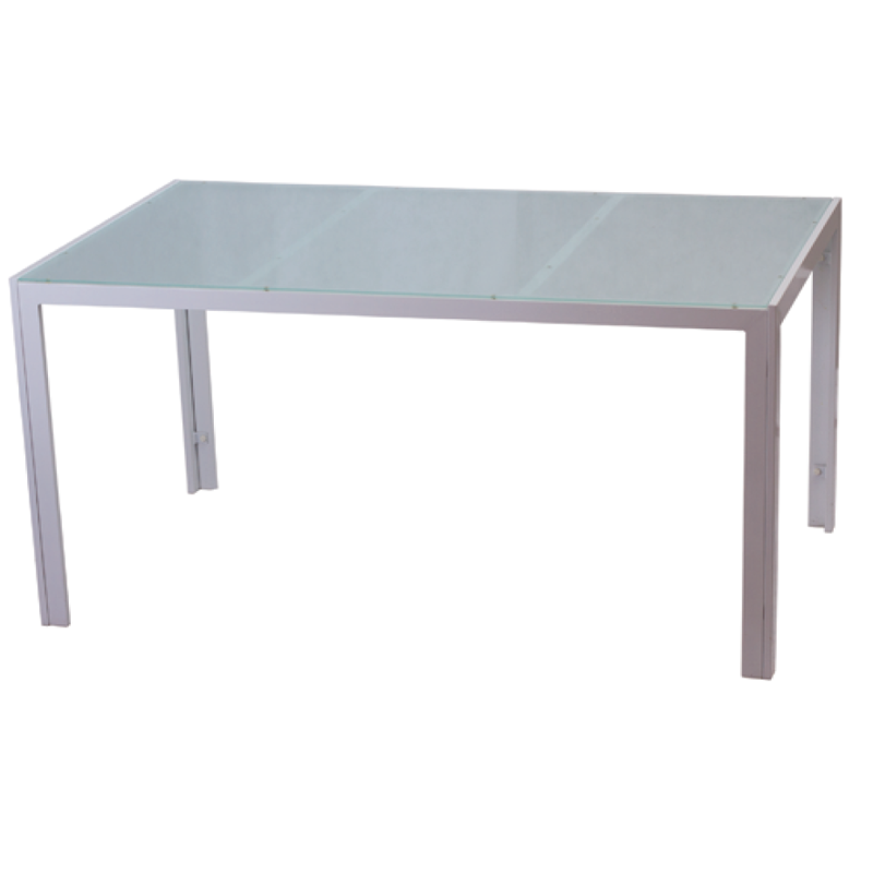 Tisch aus Aluminium mit Glasplatte – TM9001