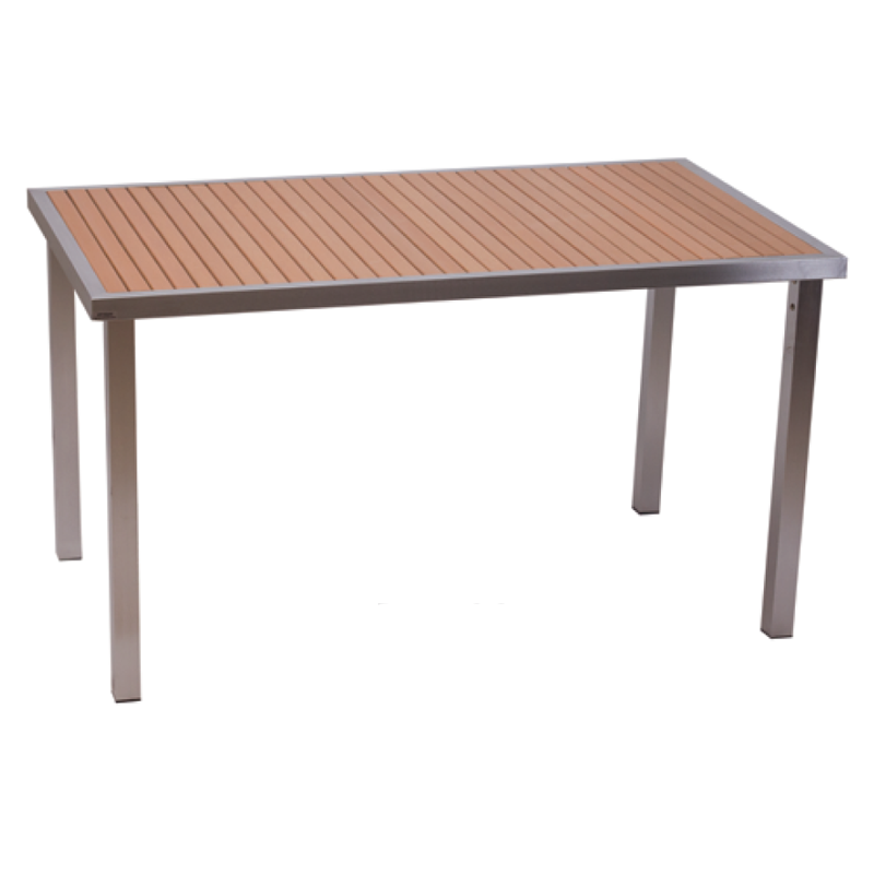 Aluminium-Tisch mit Holzoptik-Tischplatte – TM900