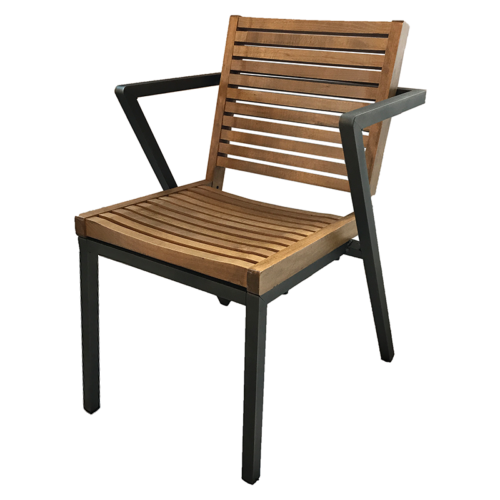 Metallsessel mit Holzlamellen - K233