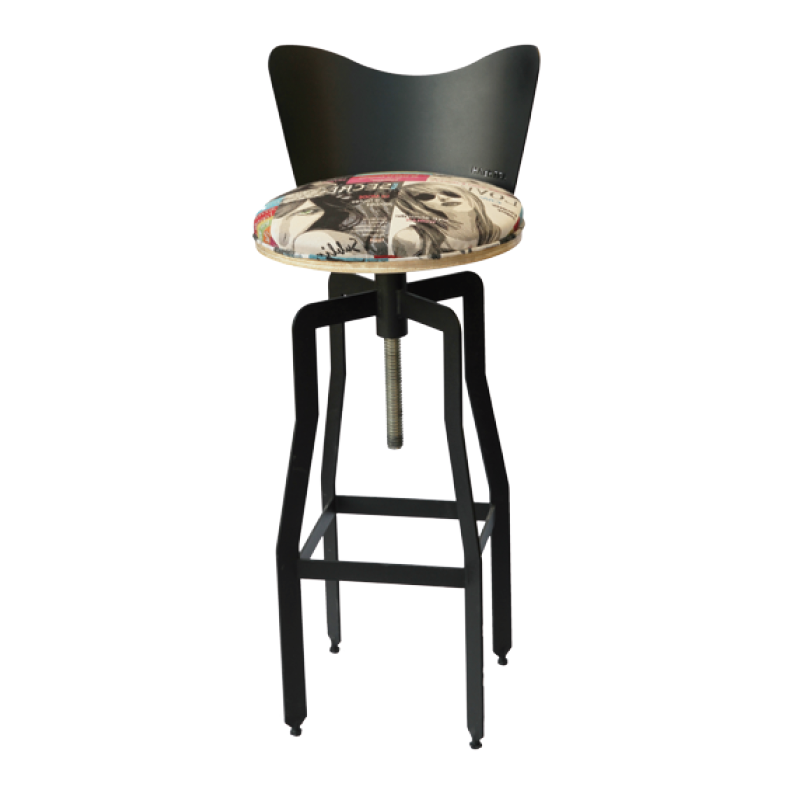 Metall-Barhocker mit höhenverstellbarem Sitz - MS18