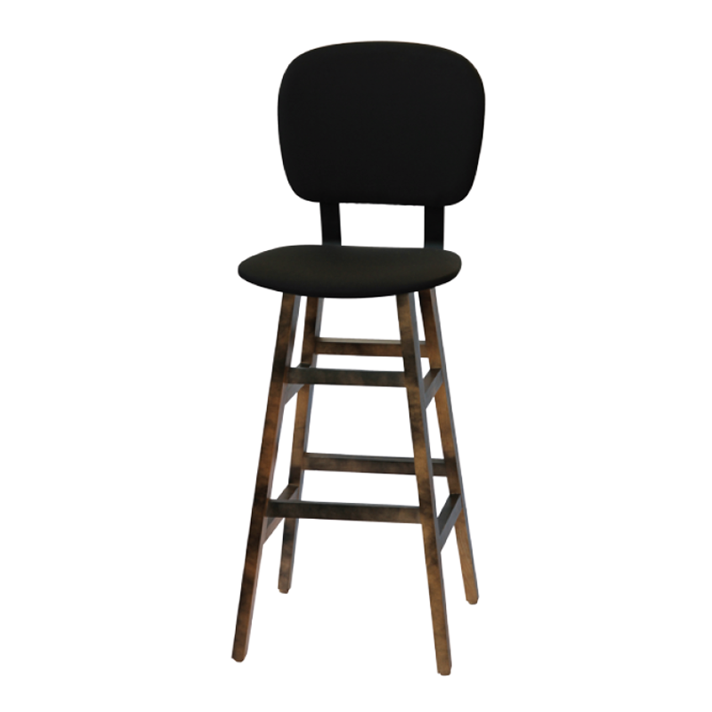 Holz-Barhocker mit Rückenlehne - S231U