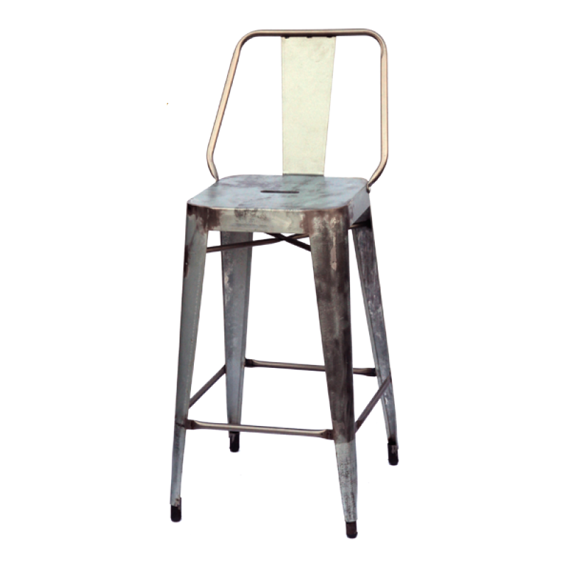 Metall-Barhocker mit Rückenlehne - MS6