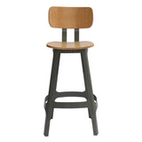 Metall-Barhocker mit Holzsitz - MS12XP