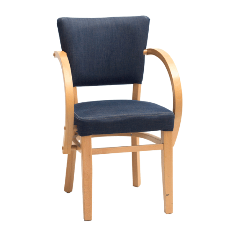 Holzsessel mit gepolstertem Sitz - P219