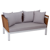 Iroko Sofa AP2 — Metallgestell mit Iroko-Holz