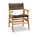 Holz-Armlehnstuhl mit handgeflochtenem Kordelsitz - E82PL