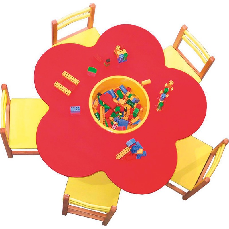 Kinder-Holztisch Blumenform - PT2