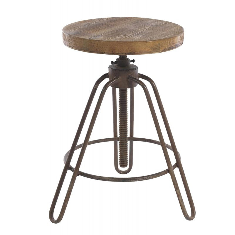 Metallhocker mit Holzsitz - MS43