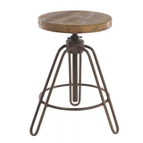 Metallhocker mit Holzsitz - MS43