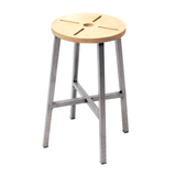 Metallhocker mit Holzsitz - MS29