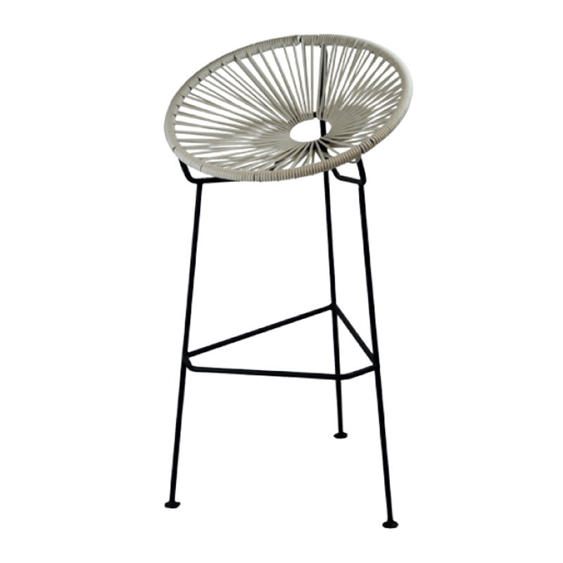 Metall-Barhocker mit handgewebtem Kordelsitz - FS601