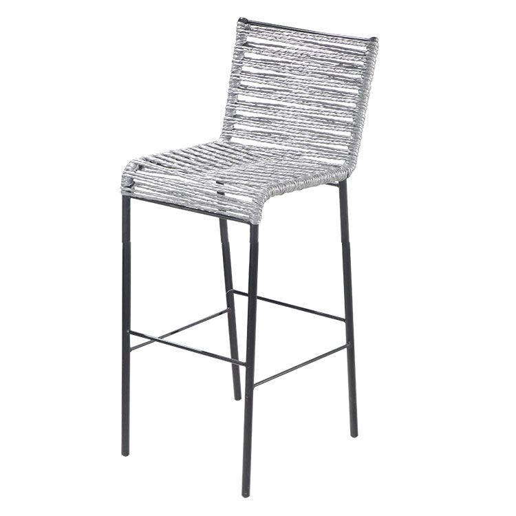 Metall-Barhocker mit handgeflochtenem Kordelsitz - FS622