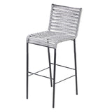 Metall-Barhocker mit handgeflochtenem Kordelsitz - FS622