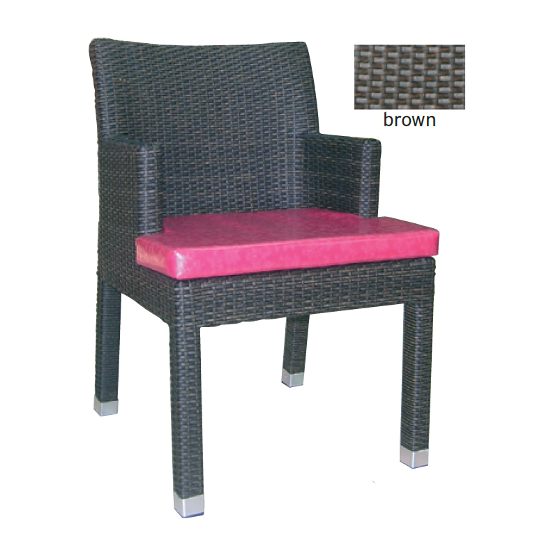 Aluminium-Armlehnstuhl mit Rattan-Geflecht – PR32