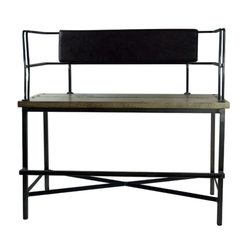 Stand Sofa AM7 — Metallgestell mit Holzsitz