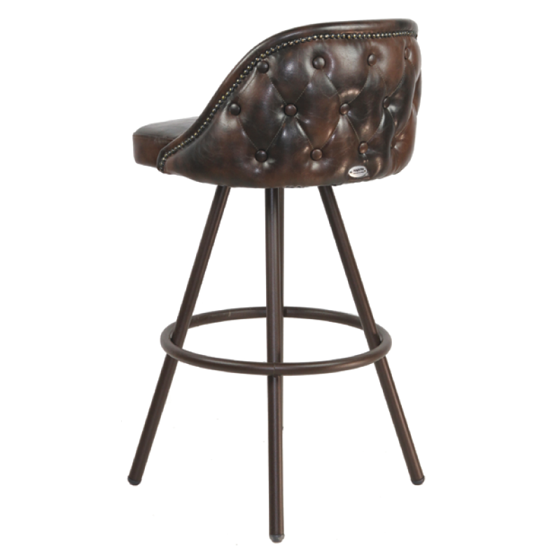 Metall-Barhocker mit Chesterfield-Polsterung - S919