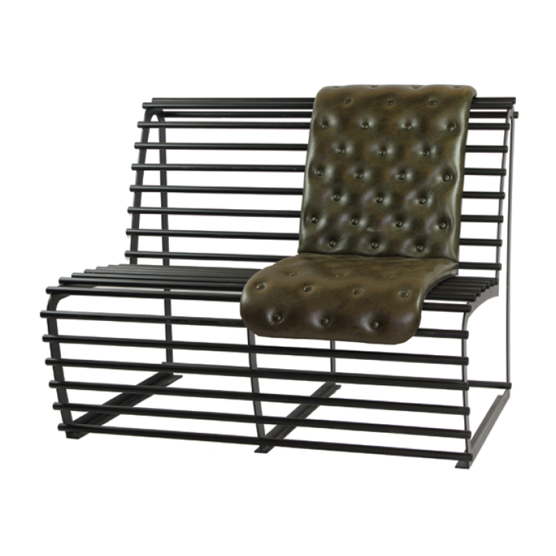 Sofa AE18 — Metallgestell mit Chesterfield-Polsterung