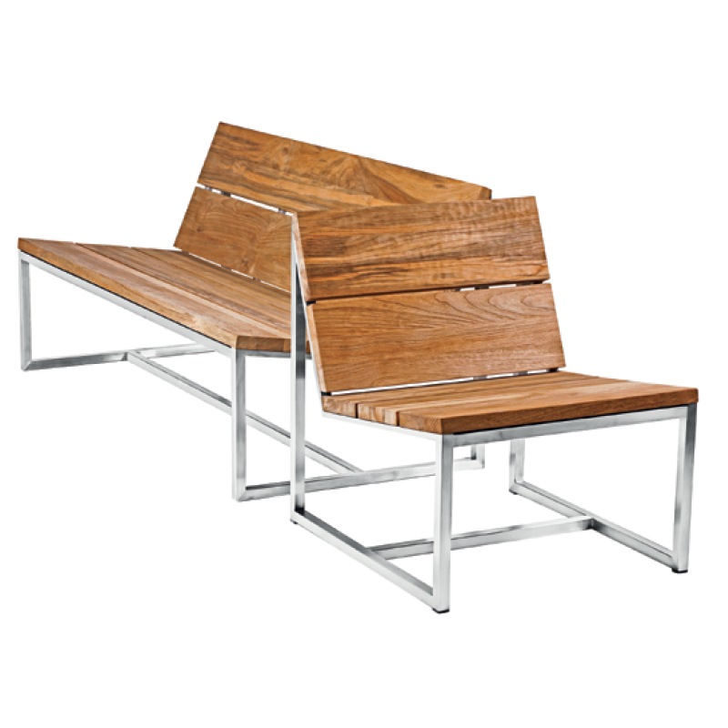 AM13 Bank-Sofa — Metallgestell mit Holzlatten