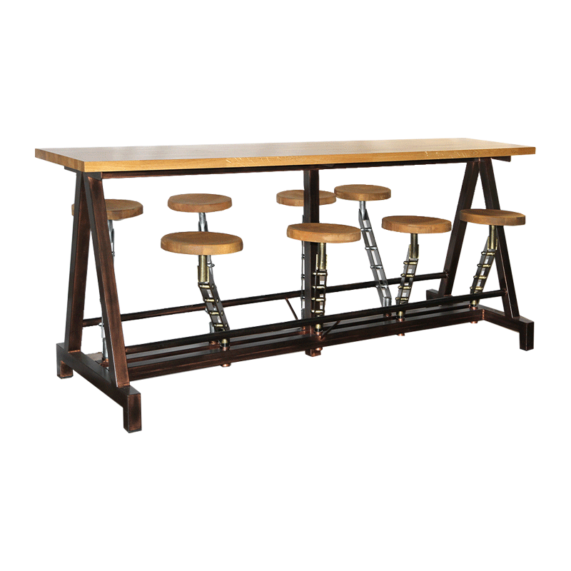 Metall-Barstand mit integrierten Hockern - ST245XP