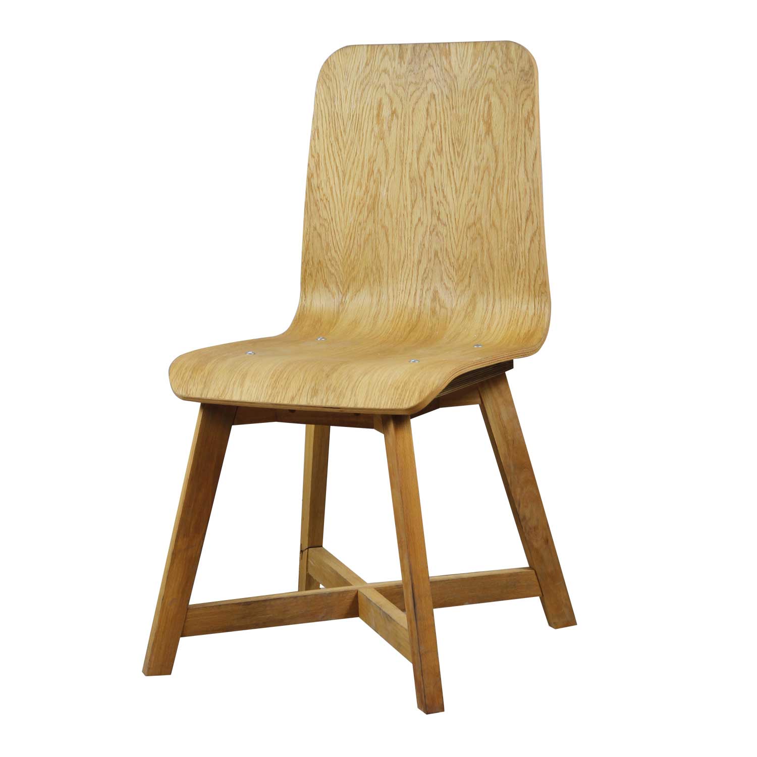 Holzstuhl K989 — Massivbuche & Eichenschale