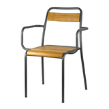 Metall-Armlehnstuhl mit Iroko-Holz - PIT84