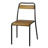 Metallstuhl mit Iroko-Holz - KIT84