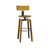 Barhocker aus Holz und Metall mit Rückenlehne - SIT88