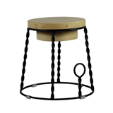 Hocker aus Metall mit Holzsitz - FS651