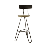 Metall-Barhocker mit Holzsitz - MS51