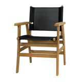 Holz-Armlehnstuhl mit PVC-Gewebe - E123
