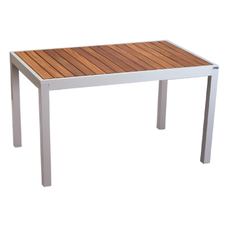 Aluminium-Tisch mit Holzoberfläche - TA