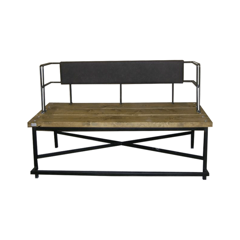AM23 Sitzbank-Sofa — Metallgestell mit Holzsitz