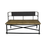 AM23 Sitzbank-Sofa — Metallgestell mit Holzsitz
