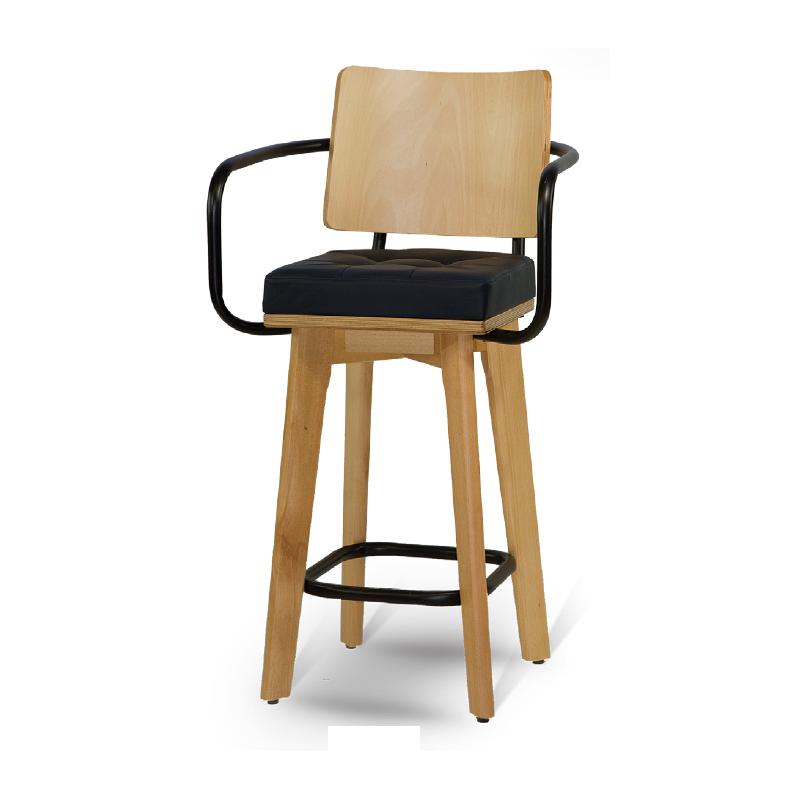 Holz-Barhocker mit Armlehnen - S298
