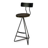 Metall-Barhocker mit Holzsitz - MS68