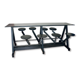 Metalltisch mit integrierten Drehhockern - ST245