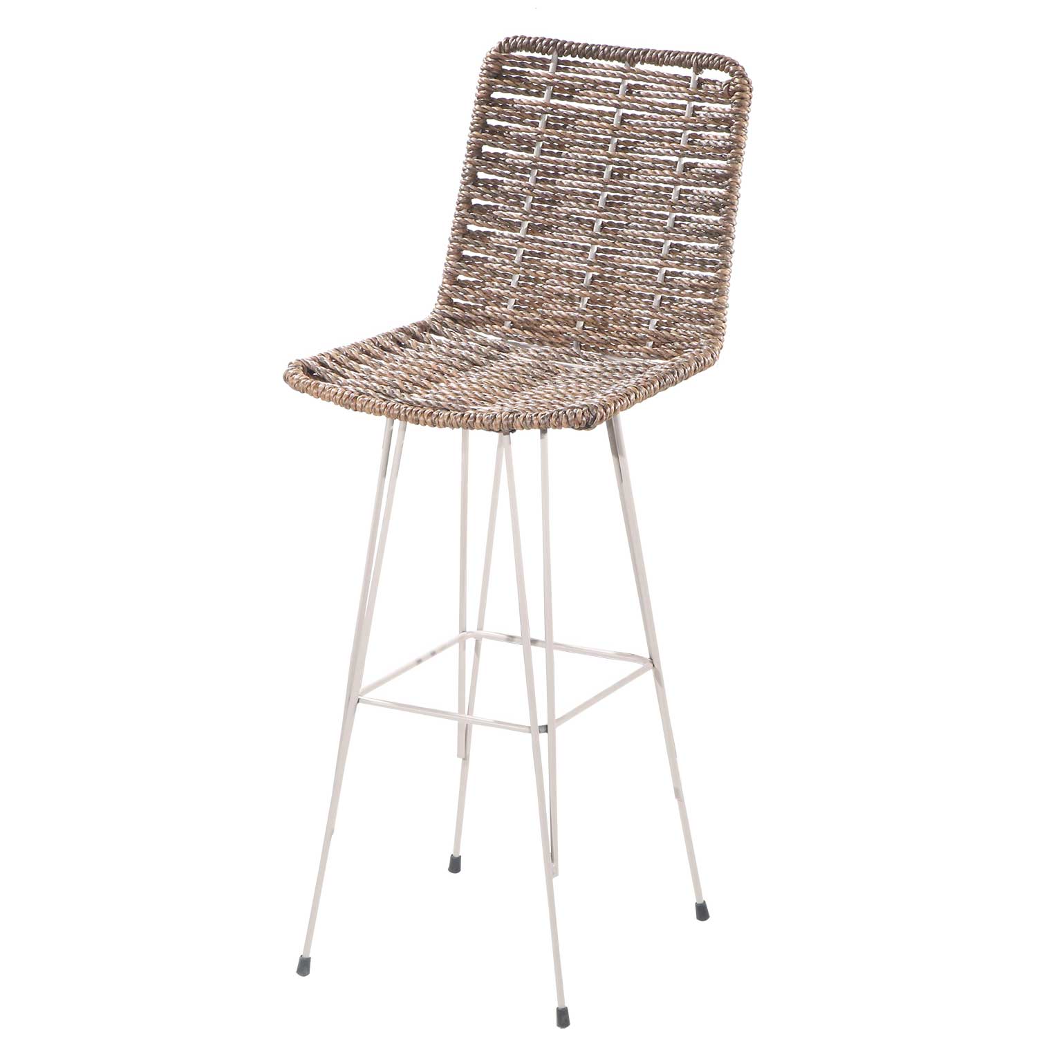 Metall-Barhocker mit handgeflochtenem Kordelsitz - MS132