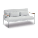 Sofa AM27 — Metallgestell mit Holzarmlehnen