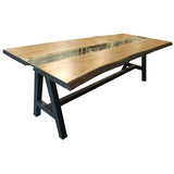 Metalltisch mit A-Gestell, Holz- und Glasplatte - TM96TZ
