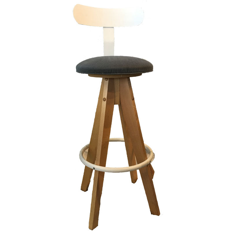 Barhocker aus Massivholz mit Rückenlehne - MX6T