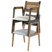 Holzsessel mit handgeflochtenem Kordel-Rücken - P318SD