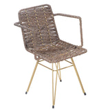 Metallsessel mit handgeflochtenem Kordelsitz - MP132
