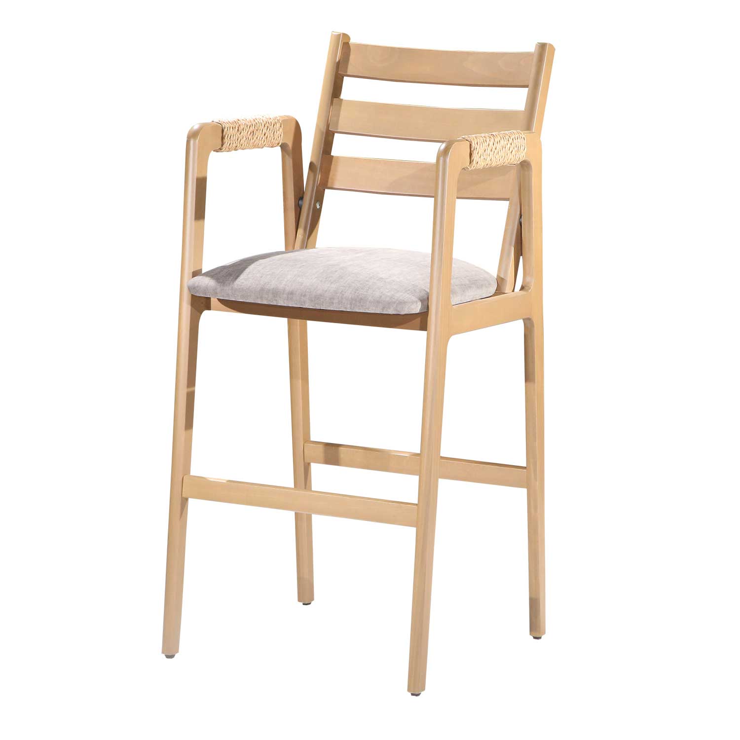 Holz-Barhocker mit Armlehnen - S323