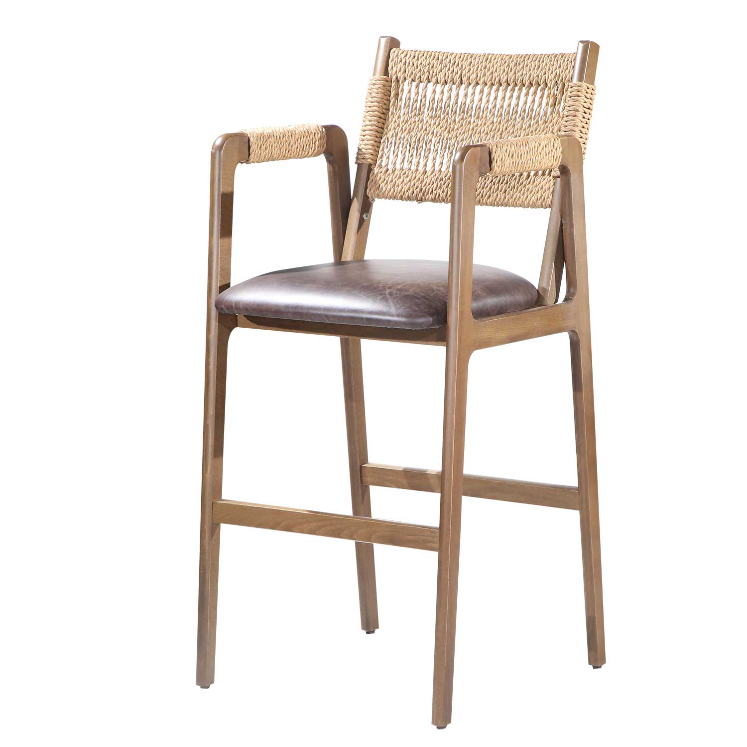 Barhocker mit geflochtenem Rücken - S318
