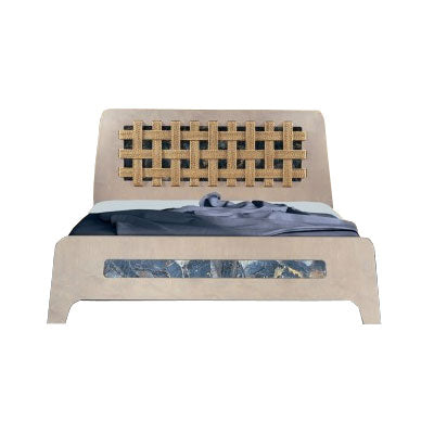 Holzbett mit geflochtenem Kopfteil & Compact HPL - TH318PC
