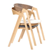 Holzsessel mit handgeflochtenem Rücken - P289P